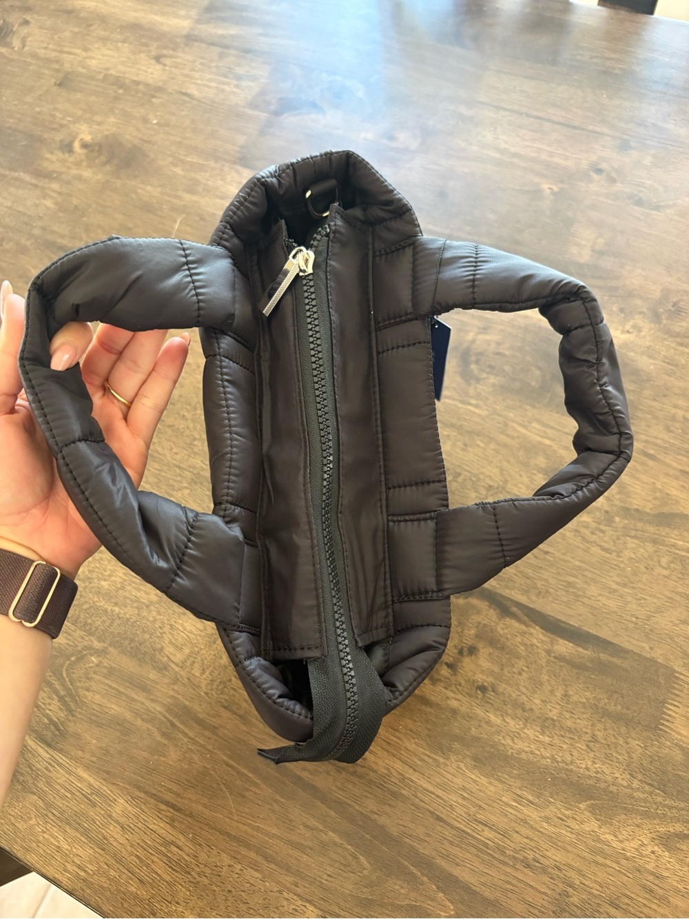 NWT Black Quilted Mini Puffer Bag - Picture 4 of 12